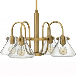 Noxen Cone Glass Chandelier Brushed caramel Shade Detail