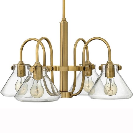 Noxen Cone Glass Chandelier Brushed caramel Shade Detail