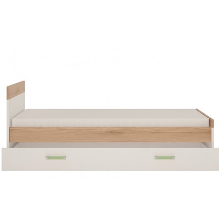Ari Children's Single Bed With Under Drawer With Lemon Handles, Side View