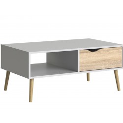 Asti Coffee Table in White and Oak,