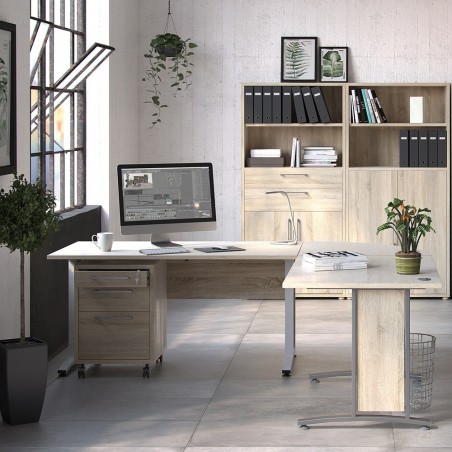 Prima Office Desk - Oak/ Grey Mood Shot