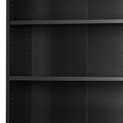 Bookcase 4 Shelves with  2 Doors - Black Shelf Detail