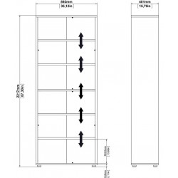 Bookcase  5 Shelves with 2 Drawers & 2 File Drawers  - Dimensions 1
