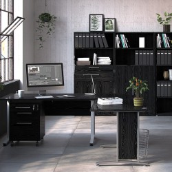 Modern Office Desk 120cm Top Black  room Shot 1
