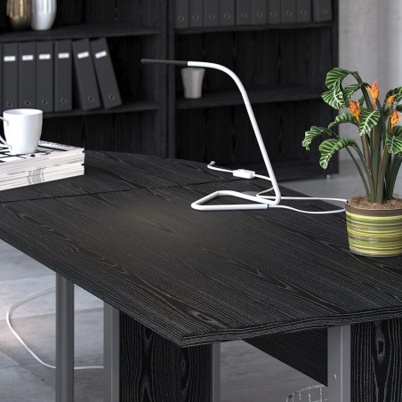 Modern Office Desk 120cm Top Black /grey Mood Shot 1