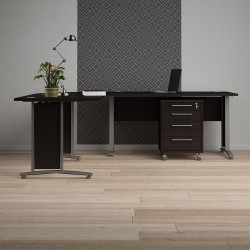 Modern Office Desk 120cm Top Black /grey Mood Shot 3