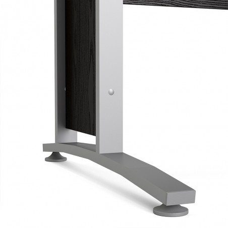 Modern Office Desk 120cm Top Black /grey Leg View