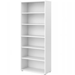 Prima Bookcase  5 Shelves - White Angled View
