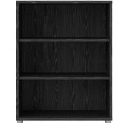 Prima Bookcase 2 Shelves - Black Front View