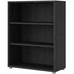 Prima Bookcase 2 Shelves - Black angled View