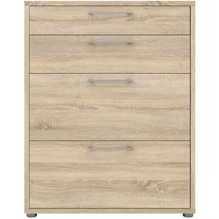 Prima Four Drawer Cabinet - Oak Front View