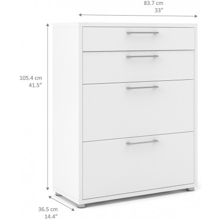 Prima Four Drawer Cabinet - Dimensions