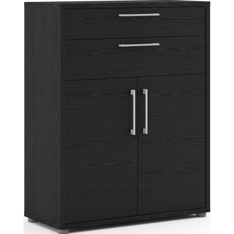 Prima Two Drawer & Two Door Cabinet - Black