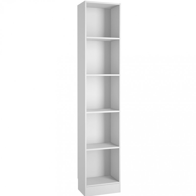 Tring Tall Narrow Bookcase in white, white background