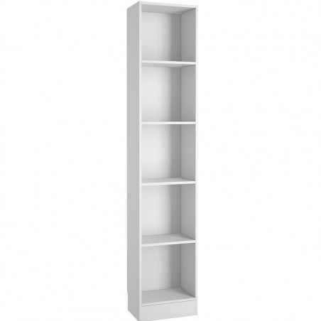 Tring Tall Narrow Bookcase in white, white background