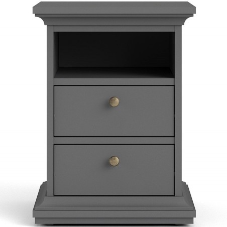 Marlow Bedside Cabinet in matte grey, Front view