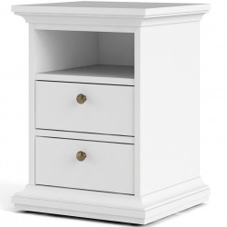 Marlow Bedside Cabinet in white Angled View