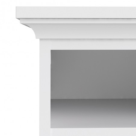 Marlow Bedside Cabinet in white, top Front View