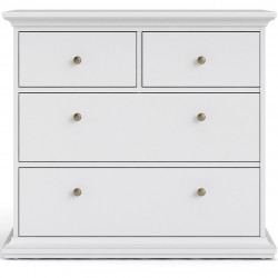 Marlow Chest of Drawers in white, Front View