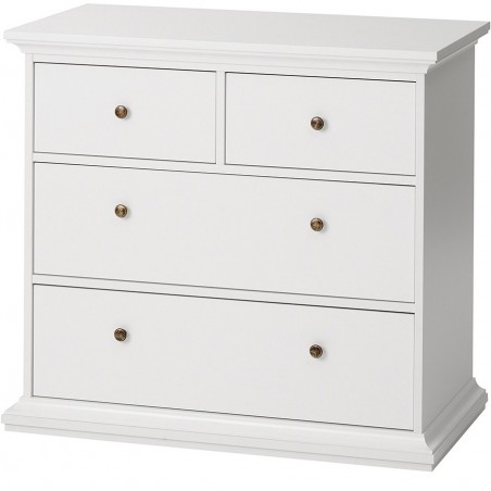 Marlow Chest of Drawers in white, Angled View