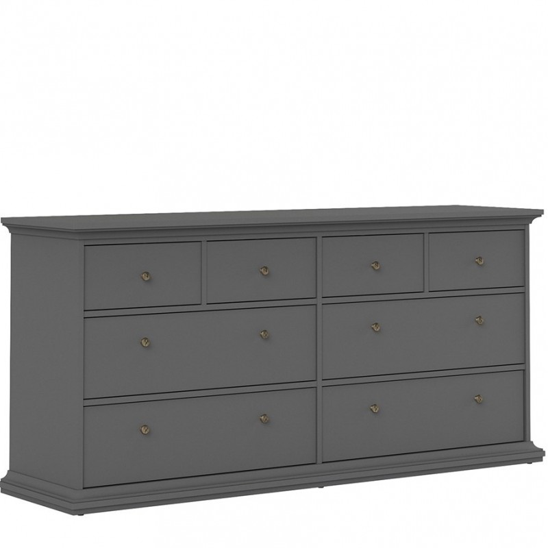 Marlow Chest of 8 Drawers in matte grey, white background