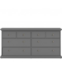Marlow Chest of 8 Drawers in matte grey, Front View