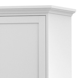 Marlow 2 Door Wardrobe in white, top detail