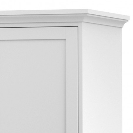 Marlow 2 Door Wardrobe in white, top detail