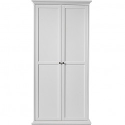 Marlow 2 Door Wardrobe in white, Front View
