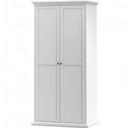 Marlow 2 Door Wardrobe in white, angled View