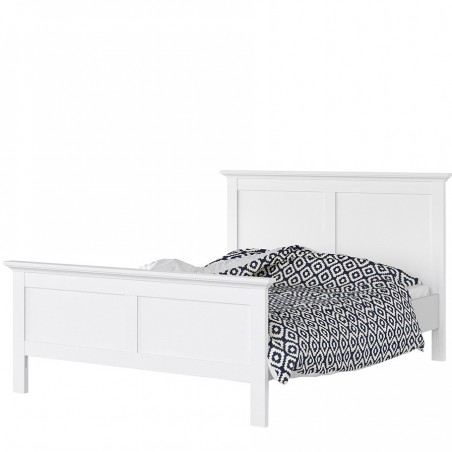 Marlow Double Bed in white, Angled View