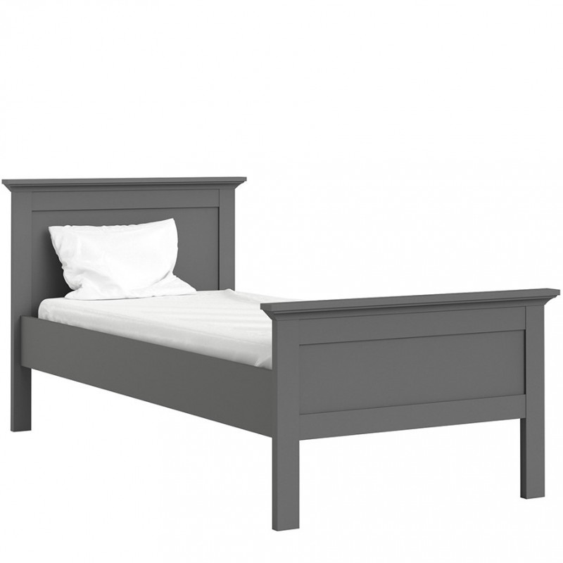 Marlow Single Bed matte Grey Dressed