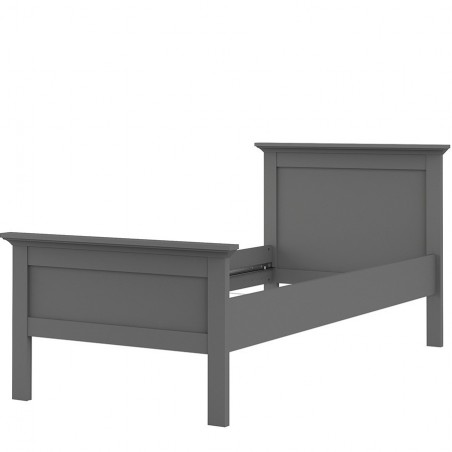 Marlow Single Bed Matte Grey Angled View