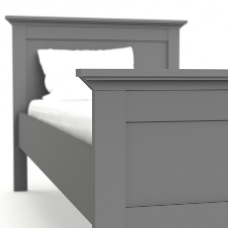 Marlow Single Bed Matte Grey Angled Detail