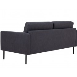 Kempsey 2.5 Seater Sofa in anthracite, black legs angled rear view