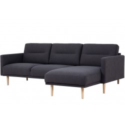 Anthracite chaise lounge sofa, angle view