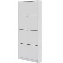 Barden Shoe Cabinet in white, right angle view