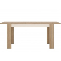 Darley Medium Extending Dining Table in light oak and white gloss, front view