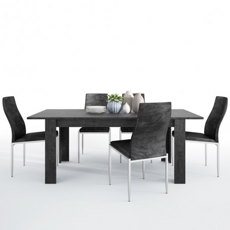 Zingaro Extending  Dining Set With Faux Leather Chairs