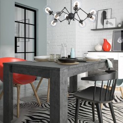 Zingaro Extending  Dining Set With Faux Leather Chairs Mood Shot