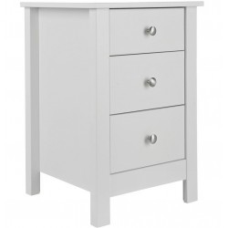 Florence Three Drawer Bedside Cabinet - White