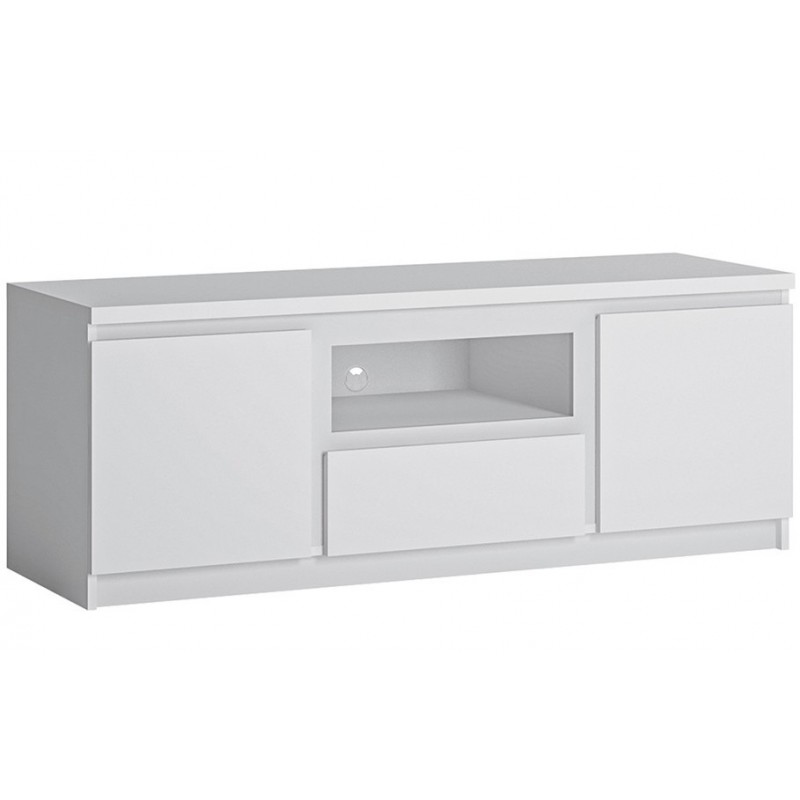 An image of Fribo TV Unit - One Drawer Two Door - White