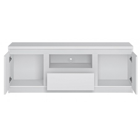 Fribo TV Unit - One Drawer Two Door - Alpine White Open