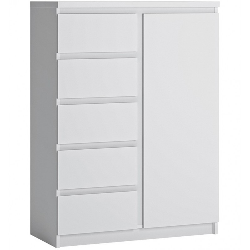 An image of Fribo One Door & Five Drawer Cabinet - White