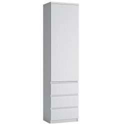 Fribo Tall One Door Three Drawer Cabinet - White