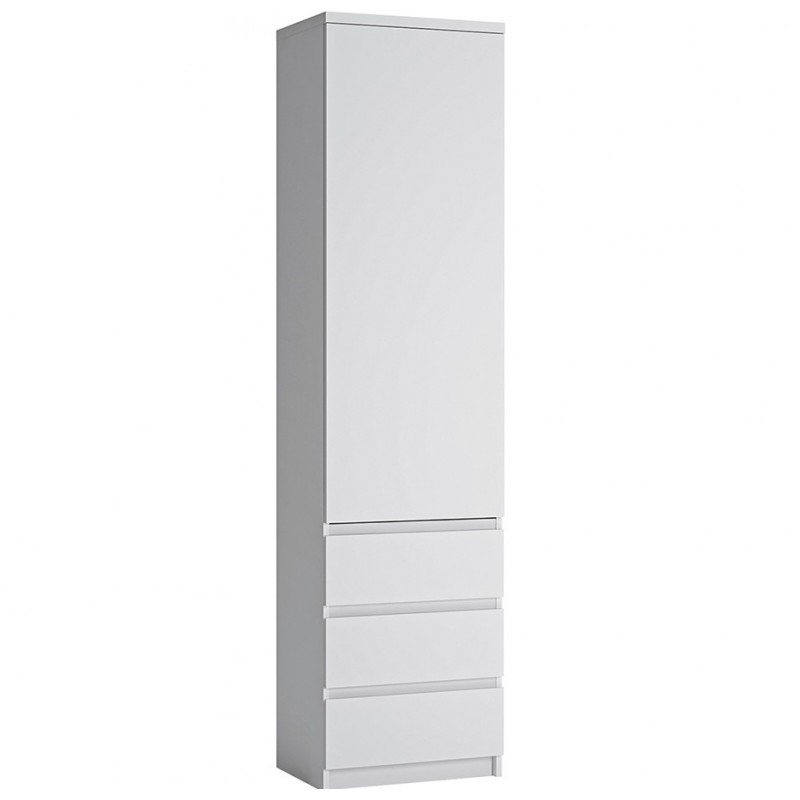 Fribo Tall One Door Three Drawer Cabinet - White