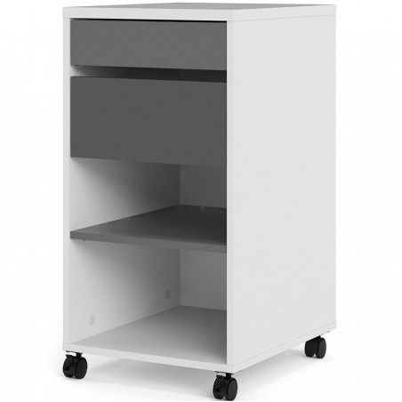 Cavaco Two-Drawer Mobile File Cabinet Angled View