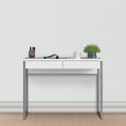 Cavaco Two Drawer Functional Desk - Gloss White Room Shot