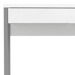 Cavaco Two Drawer Functional Desk - Gloss White Front Corner View
