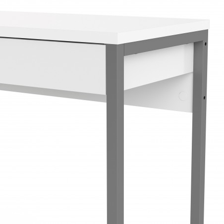 Cavaco Two Drawer Functional Desk - Gloss White Angled Corner View